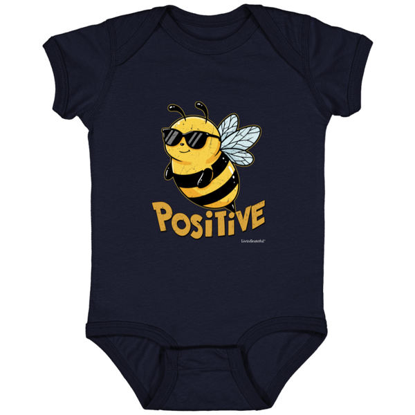 Bee Positive Infant Bodysuit - Baby Graphic Onesie - Soft Infant Wear