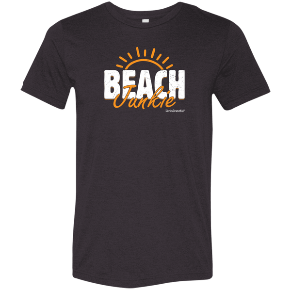 Mens Beach T-Shirt - Beach Junkie Tee - Summer Casual Shirt