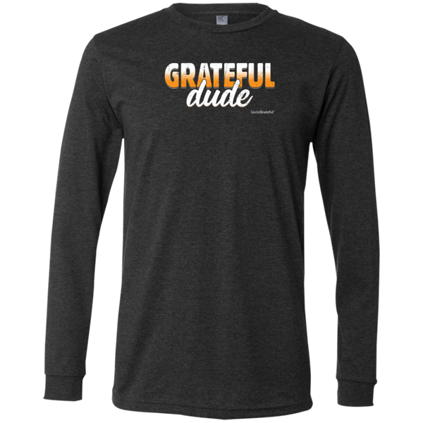 Mens Grateful Dude LS Tee - Living Grateful - Motivational Tee