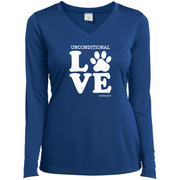 Womens V-neck tee – Unconditional love – Performance fit