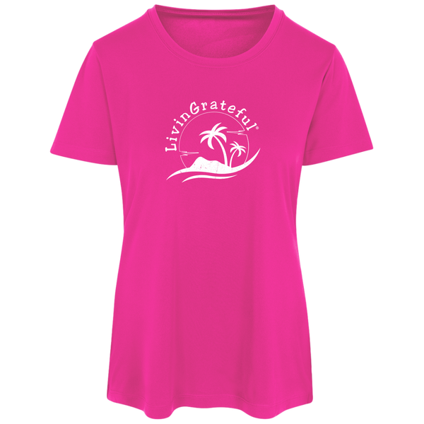 Womens LG Performance Tee - Living Grateful - Motivational Top
