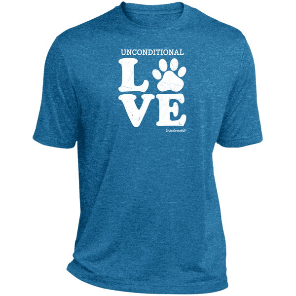 Mens relaxed fit tee – Unconditional love – Heather fabric