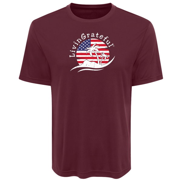 USA Flag Tee - Men's Patriotic Shirt - Performance Workout Top