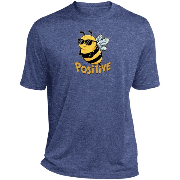 Mens relaxed fit tee – Bee positive – Heather fabric