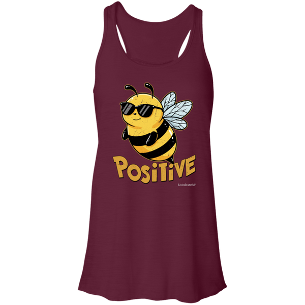 Bee Positive Tank – Flowy Racerback – Casual Activewear