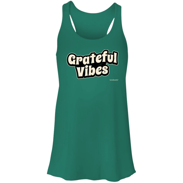 Grateful Vibes Tank – Flowy Racerback – Casual Activewear