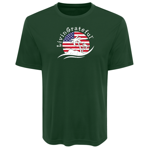 USA Flag Tee - Men's Patriotic Shirt - Performance Workout Top