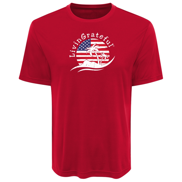 USA Flag Tee - Men's Patriotic Shirt - Performance Workout Top