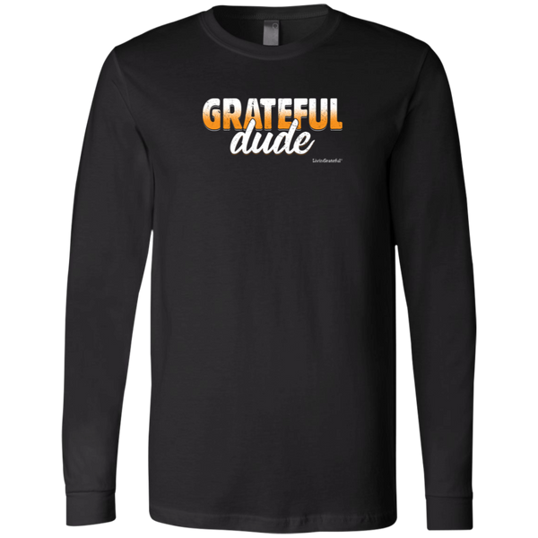 Mens Grateful Dude LS Tee - Living Grateful - Motivational Tee