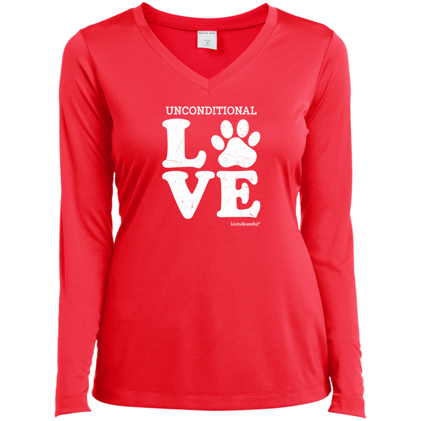 Womens V-neck tee – Unconditional love – Performance fit