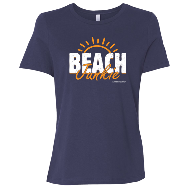 Womens Beach Junkie Tee - Original T-Shirt - Beach Vibes Tee