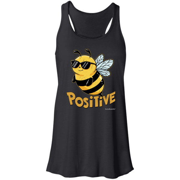 Bee Positive Tank – Flowy Racerback – Casual Activewear