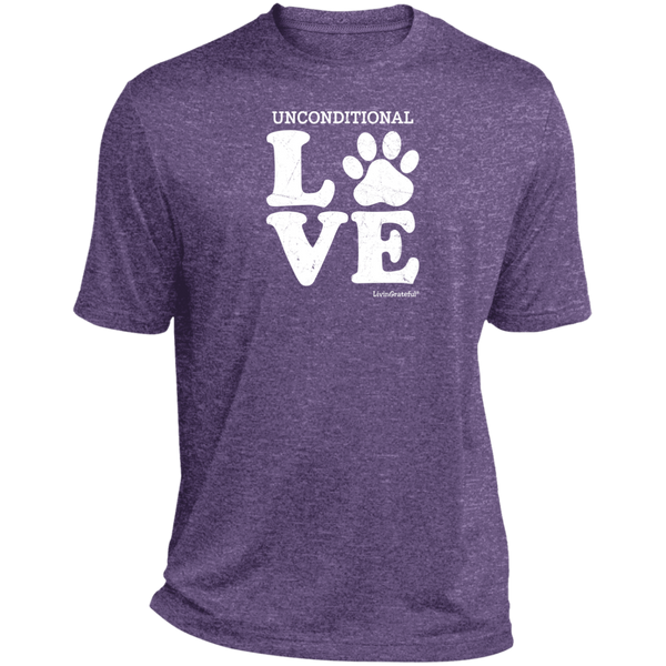 Mens relaxed fit tee – Unconditional love – Heather fabric