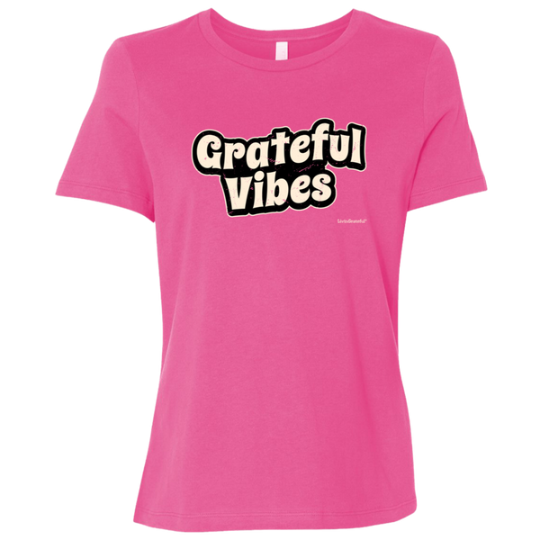 Womens Grateful Vibes Tee - Original T-Shirt - Positive Vibes Tee