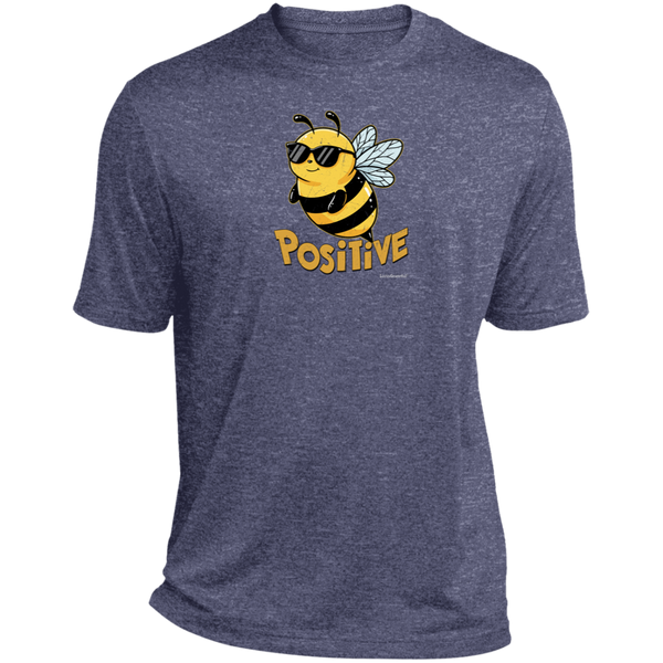 Mens relaxed fit tee – Bee positive – Heather fabric