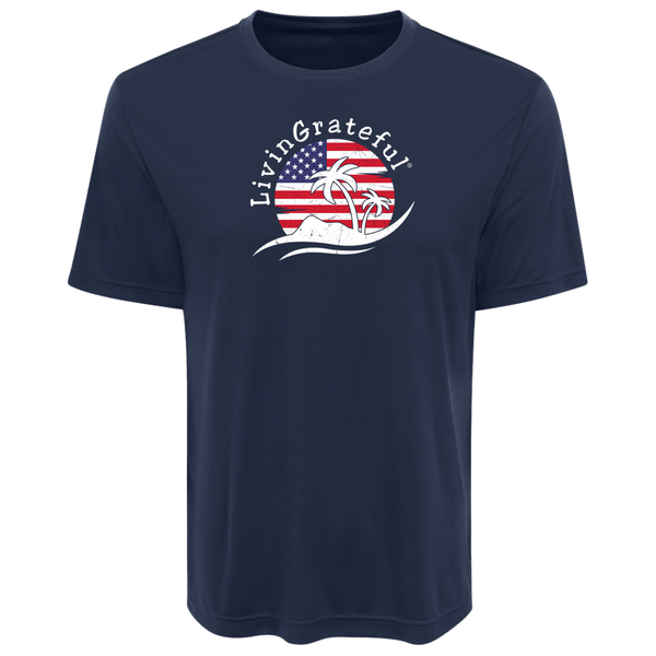 USA Flag Tee - Men's Patriotic Shirt - Performance Workout Top