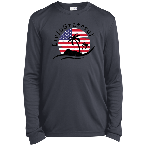 ‘Merica Youth LS Tee - Patriotic Performance Shirt - Activewear