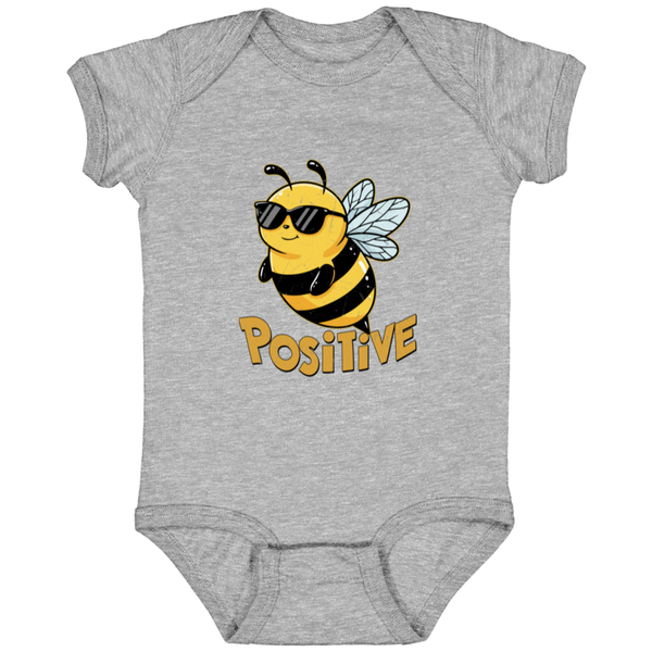 Bee Positive Infant Bodysuit - Baby Graphic Onesie - Soft Infant Wear