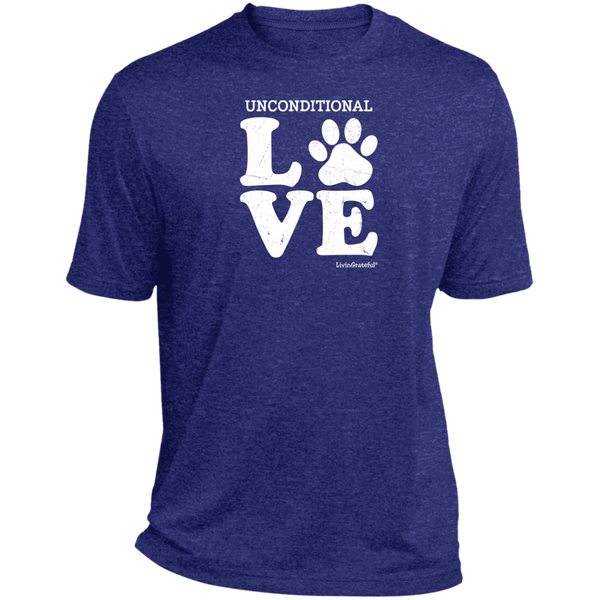 Mens relaxed fit tee – Unconditional love – Heather fabric