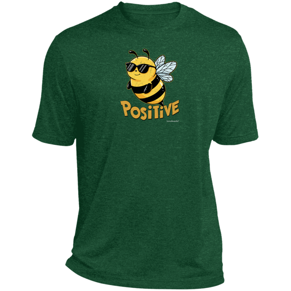 Mens relaxed fit tee – Bee positive – Heather fabric