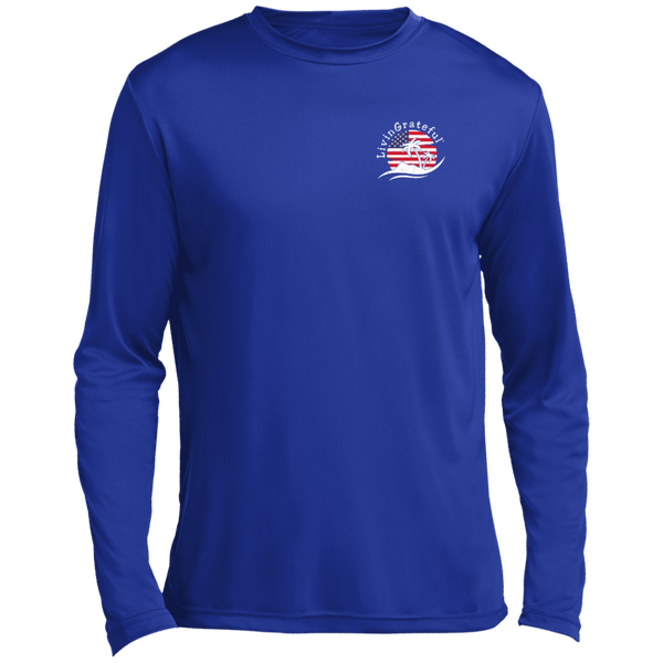 USA flag tee - Patriotic long sleeve - Performance shirt men
