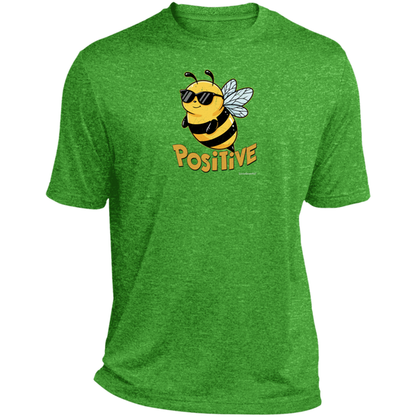 Mens relaxed fit tee – Bee positive – Heather fabric