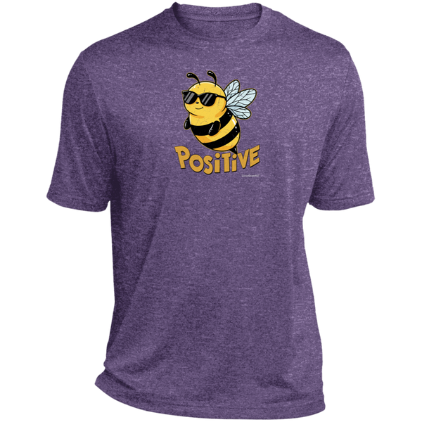 Mens relaxed fit tee – Bee positive – Heather fabric