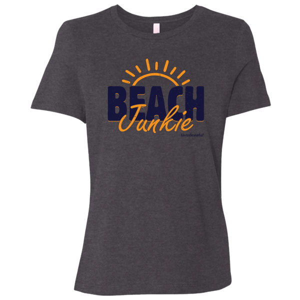 Womens Beach Junkie Tee - Original T-Shirt - Beach Lover Tee