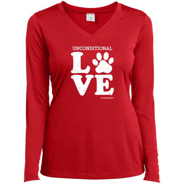Womens V-neck tee – Unconditional love – Performance fit
