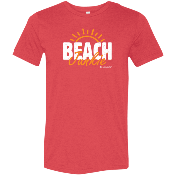 Mens Beach T-Shirt - Beach Junkie Tee - Summer Casual Shirt