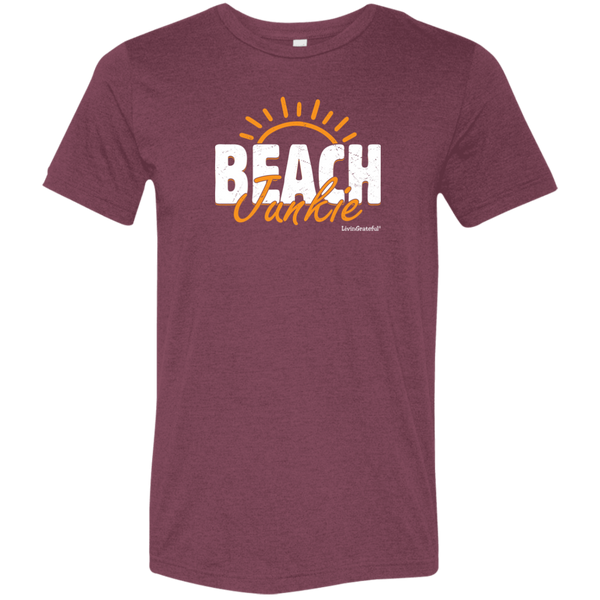 Mens Beach T-Shirt - Beach Junkie Tee - Summer Casual Shirt