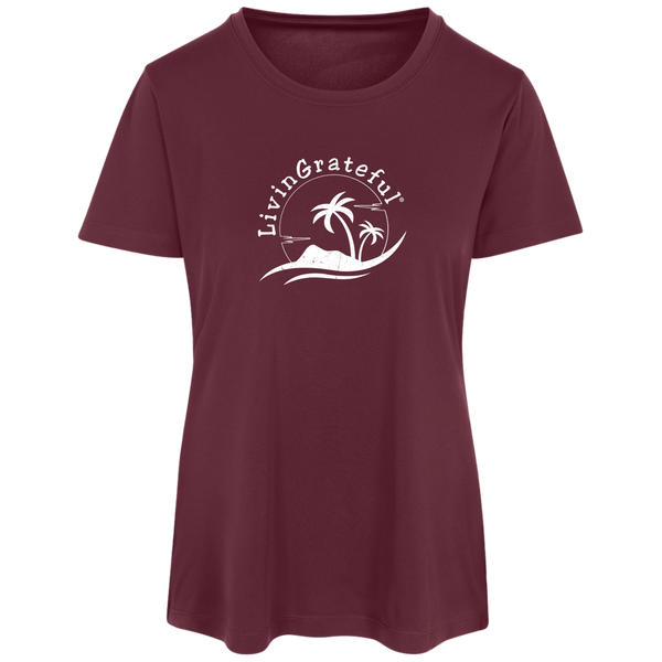 Womens LG Performance Tee - Living Grateful - Motivational Top