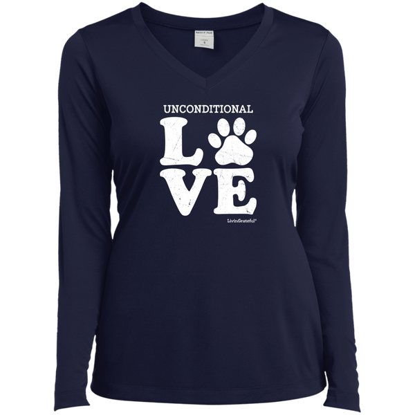 Womens V-neck tee – Unconditional love – Performance fit